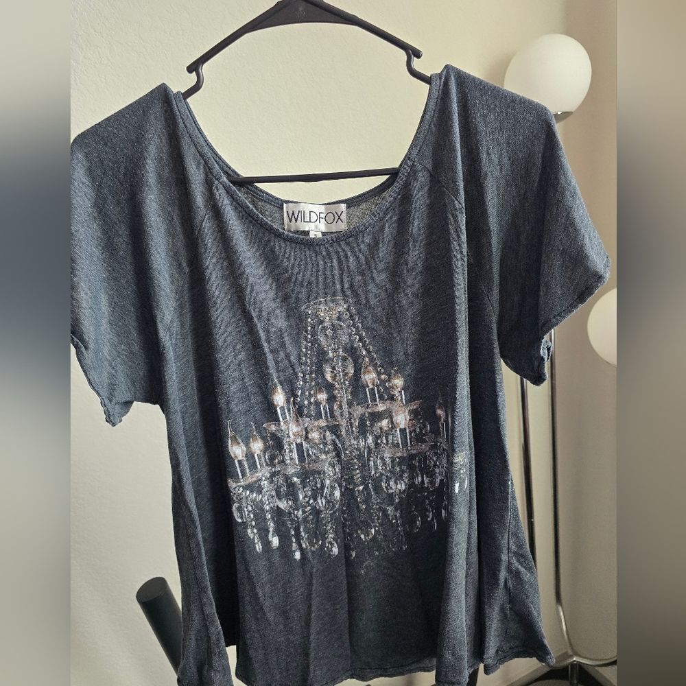 Wildfox Gray Graphic Short Sleeve Tee